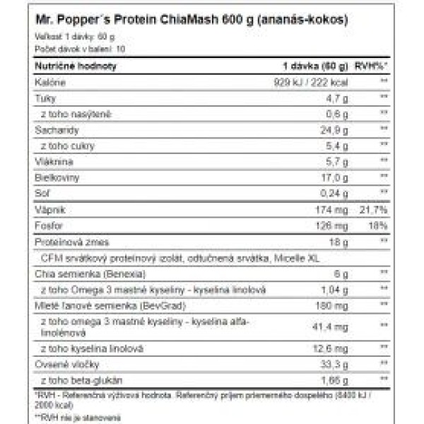 Amix Mr Poppers Protein - ChiaMash 600 g AMIX